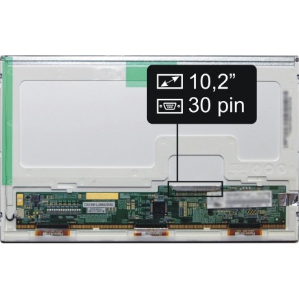 Display CLAA102NA01CW Kompatibilní Displej LCD 10,2“ 30pin WSVGA LED - Matný