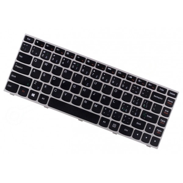 Lenovo Flex 2-14 Klávesnica CZ / SK čierna, strieborný rámik, podsvietená