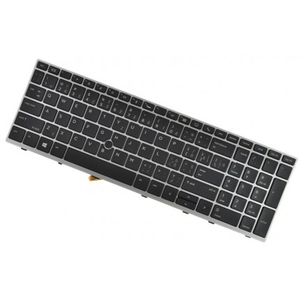 HP EliteBook 850 G5 Klávesnica CZ / SK Strieborný rámček, podsvietená, Trackpoint