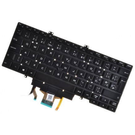 Dell Latitude 5401 Klávesnica čierna bez rámčeka, Trackpoint, Podsvietená CZ/SK