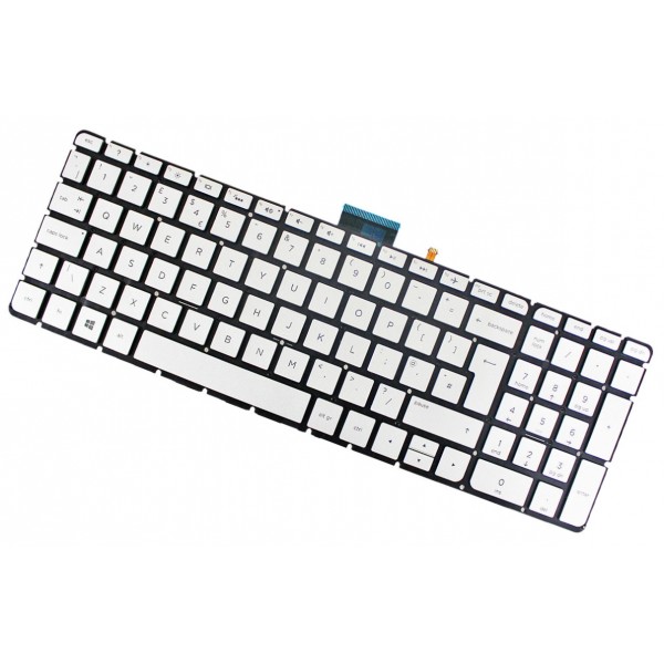 HP ENVY x360 m6-W102DX Klávesnica Strieborná, Bez rámčeka, Podsvietená, UK