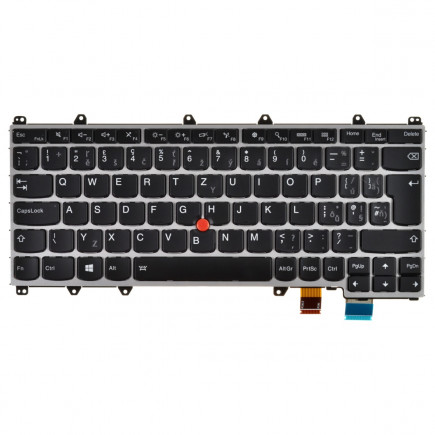 Lenovo ThinkPad Yoga 370 Klávesnica CZ / SK Strieborná, Podsvietená, S rámčekom