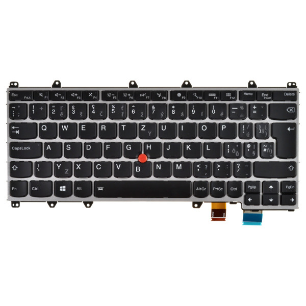 Lenovo ThinkPad Yoga 370 Klávesnica CZ / SK Strieborná, Podsvietená, S rámčekom
