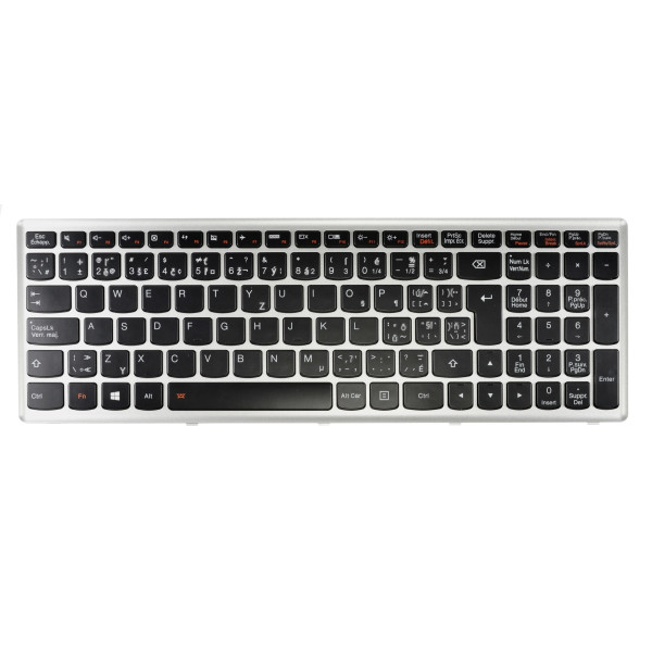 Lenovo IdeaPad Z710 Klávesnica CZ / SK strieborná, podsvietená, s rámčekom