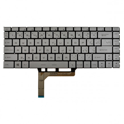MSI P65 8RE Klávesnica bez rámčeka, strieborná CZ / SK, podsvietená