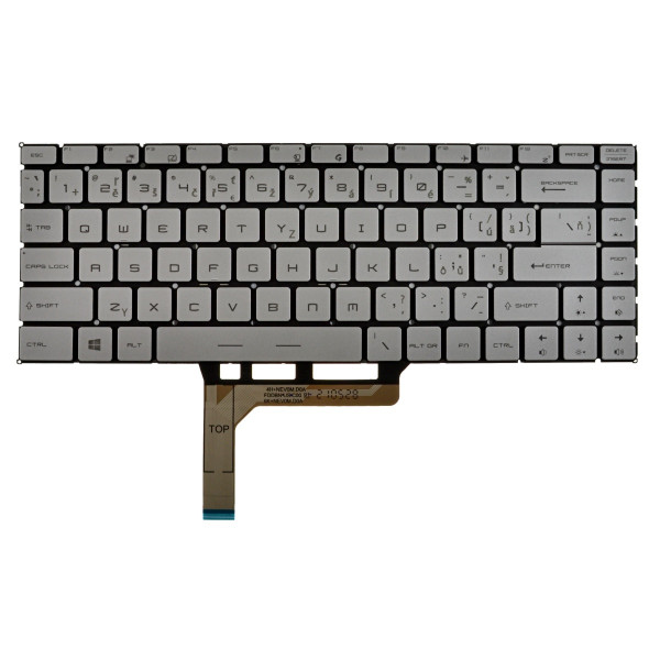 MSI P65 8RE CREATOR Klávesnica bez rámčeka, strieborná CZ / SK, podsvietená