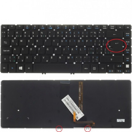 Acer Aspire V5-431 Klávesnica bez rámčeka čierna CZ / SK podsvietená