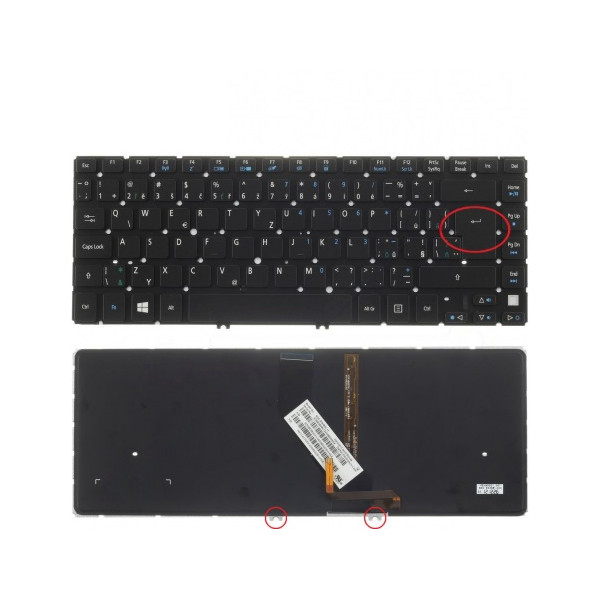 Acer Aspire V5-431 Klávesnica bez rámčeka čierna CZ / SK podsvietená